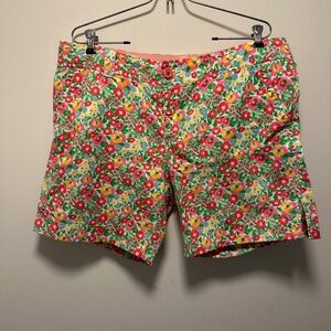 Lilly Pulitzer Women's Size 14 Multicolor Floral Shorts 100% Cotton Pockets